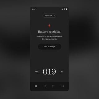 smartphone interface of battery level