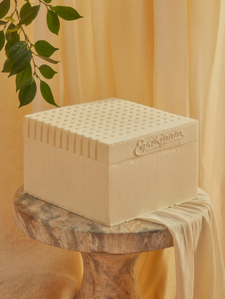 small block of foam on a pedestal