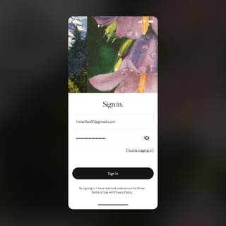 smartphone interface of login form