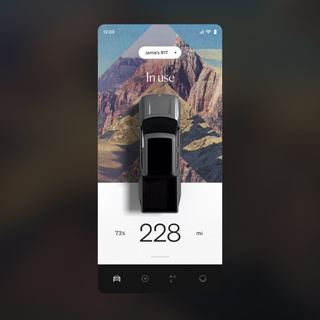 smartphone interface of Rivian truck