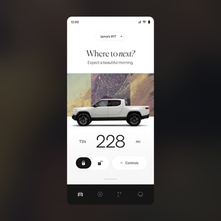 smartphone interface of Rivian truck