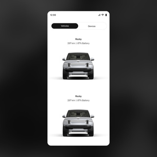 smartphone interface of Rivian truck