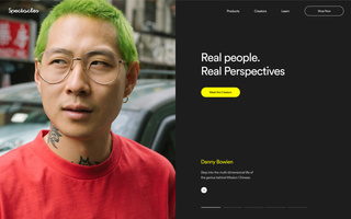 screenshot of Spectacles website creators info