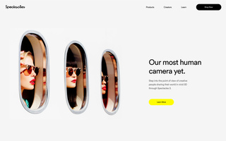 screenshot of Spectacles website homepage