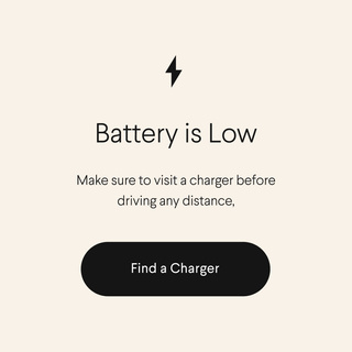 low battery warning interface