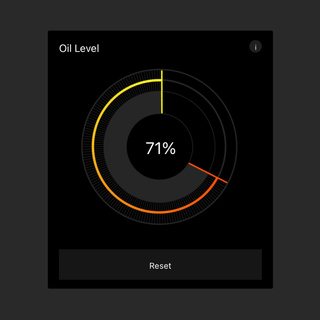 radial gauge interface indicating oil level