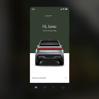 smartphone interface of Rivian truck