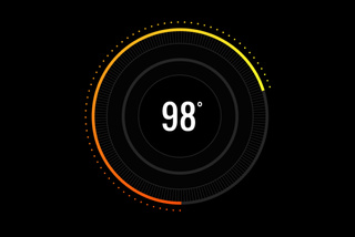radial gauge interface indicating temperature