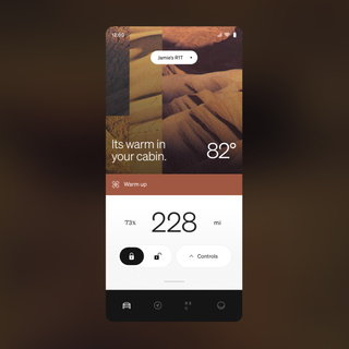 smartphone interface with climate controls
